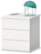 briebe Mesita de Noche 3 Cajones, Mesilla Dormitorio 48,5x41x40 cm (Alto x Ancho x Profundo) Cajonera Serenade (Blanco)