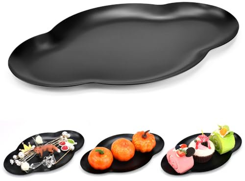 SPEACOUR Plateau à Bijoux Nuage en Acier Inoxydable, Porte-bijoux en Forme de Nuage, Plateau Décoratif Plateau Rangement Décoration Esthétique pour Bijoux, Clés, Bougies, Savon, Parfums, Montres(Noir)