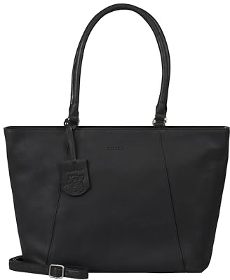 Burkely Special Sara Wide Tote 15.6 – Leder Damen Laptoptasche – Elegante Arbeitstasche mit Schulterriemen