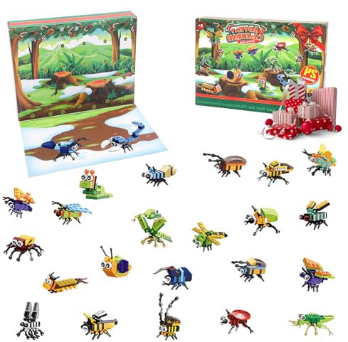RANJIMA Adventskalender 2025, Weihnachts Countdown mit 24 Überraschungen, Adventskalender Kinder Weihnachtskalender mit 24-IN-2 Bauspielzeug, Geschenkidee für Erwachsener, Jungen und Mädchen