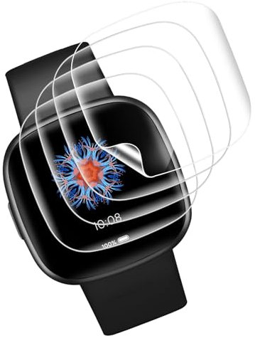 Carantee 2 Stück Schutzfolie für Panzerglas für Fitbit Versa 3/Sense/Sense 2/Versa 4 Folie, Hohe Auflösung Versa 4 Displayschutzfolie, Bläschenfrei Anti-Kratzen HD Schutzglas für Sense 2 Schutzfolie