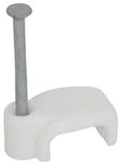 REULIN T&E 2.5mm Cable Clips 10 x 5 With 2.7 Cm Long Pin, for Outdoor and Indoor Use, 100 Pack of Wire Management Clips (White, 2.5mm - T&E)