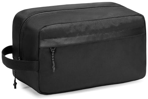 Vorspack Water Resistant Travel Toiletry Bag for Men Women - Large & Black | Travel Bag for Toiletries, Large Capacity, Organized Compartment, Travel Essentials, Suitable for Shaving, Makeup, Cosmetics