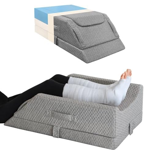 KingPavonini Coussin Jambes Surélevé Réglable pour Gonflements, Mousse à Mémoire de Forme, Circulation Sanguine, pour Le Sommeil, Soulagement de la Douleur, Sciatique Dos Genoux Hanches et Chevilles