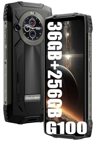 Blackview BV8200 Rugged Smartphones Libres(2025), 8800mAh/18W, 36GB+256GB/2TB Móviles Indistruttibile, G100 Octa-Core, 6.5 FHD+ 180Hz, 50MP+32MP, Fingerprint/NFC/GPS Negro