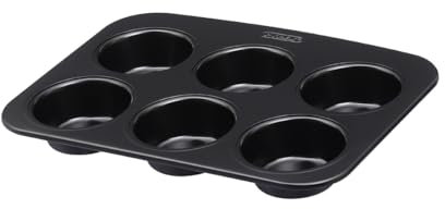 Pyrex - Glide Metal Muffin pan - PFAS-Free Non-Stick Coating - Even Baking - Durable - Practical XL Handle - Dishwasher Safe (6 Muffins)