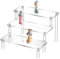 Lunaanda Acryl Display Regal Ständer, Ausstellungsregal Organizer für Muffin Etagere, Transparente Acryl Display Riser Regal für Figuren, Spielzeug, Cupcakes, Desserts, Gewürze (30cm3-stöckiges)