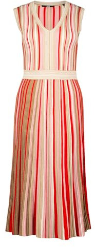 zero Damen Strickkleid mit Streifen 34, Patch CreamRed