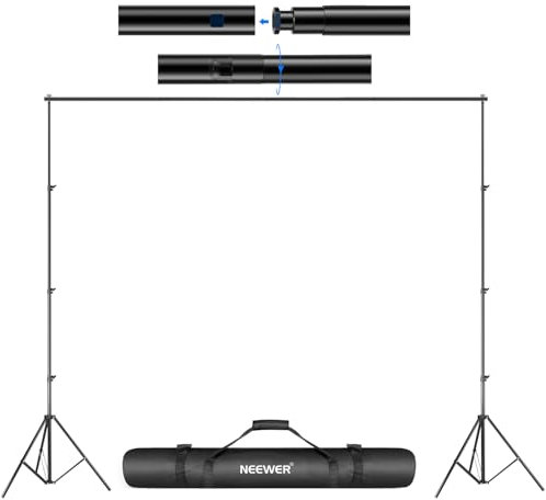 Neewer Background Stand Support System 2.5M x 3M/8.2ft x 10ft Kit with Carrying Case for Muslins Backdrops,Paper and Canvas