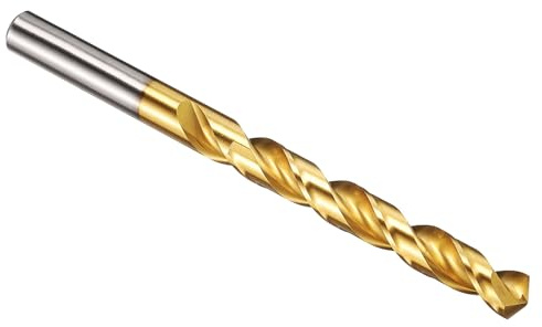 PATIKIL 10.8mm Drill Bit M42 8% Cobalt High-Speed Steel 135° TiN Coated | Jobber Straight Shank for Hard Metal Stainless Steel