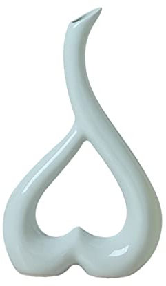 QTYQWC Vase Flower Topf Haushalt Feste Farbe Herzförmiger Keramik Vase Dekoration Wohnzimmer Büro Dekorationen Dekorative Vase (Farbe: Himmelblau)