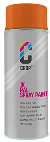 CROP Lackspray RAL 2011 Tieforange - Hohe Deckkraft, SCHNELLE TROCKNUNG, 100% inaltérable - Auto, Motorrad & Heimwerken - Seidenglänzend - 400 ml