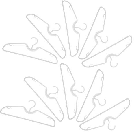 ABOOFAN 10 Piezas Colgador De Cuello Corto Gancho De Ropa Perchas De Viaje Colgadores De Ropa Perchas Colgante Colgador De Camisa Percha De Plastico Plástico De Percha El Plastico Blanco