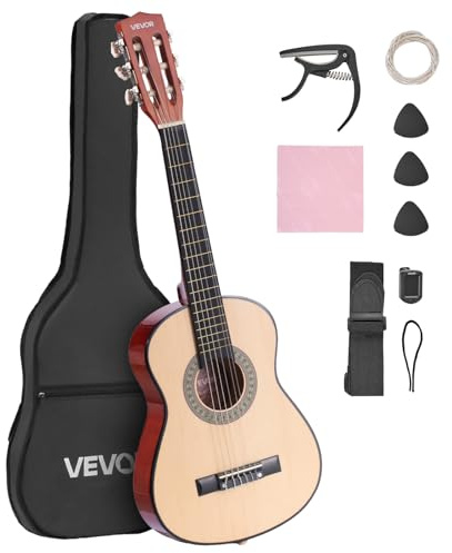 VEVOR Acoustic Guitar for Kids & Beginners, 30 Inch Classical Guitar with Nylon Strings & Full Starter Kit (Gig Bag, Tuner, Strap, Capo, Picks, Extra Strings) for Students, Boys & Girls, Natural