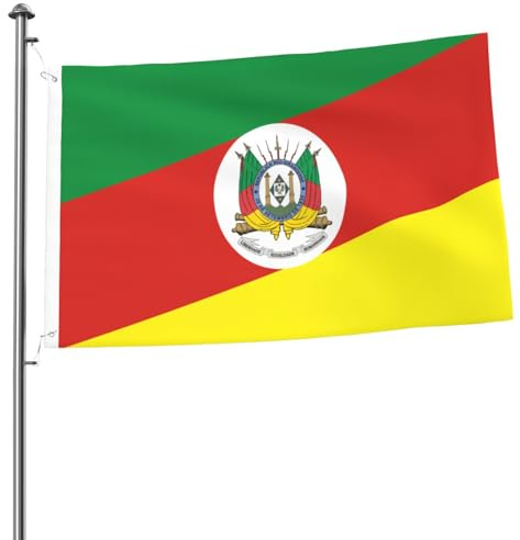 Yard Flaggen Bandeira Do Rio Grande Do Sul Feiertage Flags Weatherproof Garten Fahnen Uv-Beständig Garten Flaggen Für Extérieur Karneval Parade 90X150 Cm