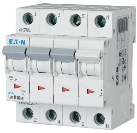 Eaton Moeller PLSM-B16/3N-MW Leitungsschutzschalter 16A 3-polig+N 3P+N B-Charakteristik MCB LS-Schalter (242517 alt 245045)