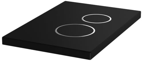 MYLAVABO Drücker- & Betätigungsplatte passend für Geberit Delta (Kunststoff, schwarz, chrom Ringe)