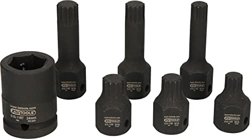 KS Tools 515.1160 - Coffret DUODRIVE, douilles à chocs 1/2 + 3/4 XZN® - En Chrome Molybdène extra fin - Uniquement pour utilisation à chocs - 7pièces