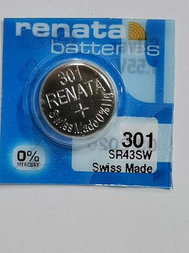 1 x Renata 301 Swiss Made Lithium Coin Cell Battery SR43SW