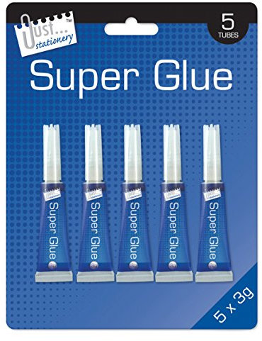 Just Stationery Tubo de 3 g Super Pegamento (paquete de 5)