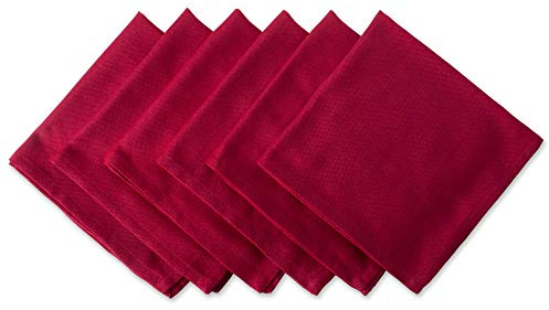 DII Variegated Tabletop Collection, Servietten-Set, 20 x 20, Tango-Rot, 6-teilig