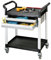 T-EQUIP Kunststoffwagen mit 2 Schubladen PSC-122, 2 Etagen, LxBxH: 850 x 480 x 950 mm, Kapazität: 200 kg