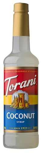 Torani Coffee Syrup, Coconut Flavour, 750ml | Cane Sugar Drink Flavouring for Lattes, Iced Coffee & Hot Drinks, Vegetarian Friendly