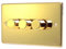 POLISHED BRASS 3 GANG 2 WAY 500 WATT DIMMER SWITCH C357PBW