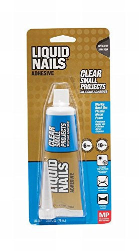 Liquid Nails Adhesivo de silicona transparente para proyectos pequeños, 2.5 onzas