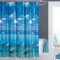 Ekershop EDLER Textil Duschvorhang 180 x 200 cm Delfin Delphin im Meer Blau Weiss inkl. Ringe