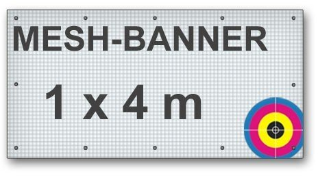 PVC-Banner mit Ösen 1x4m (Druck auf Gittergewebe 260g/m²)