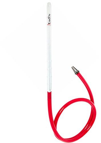 Aladin Shisha Glasmundstück Groove 40 - Komplett-Set mit Silikonschlauch und Endstück (rot)