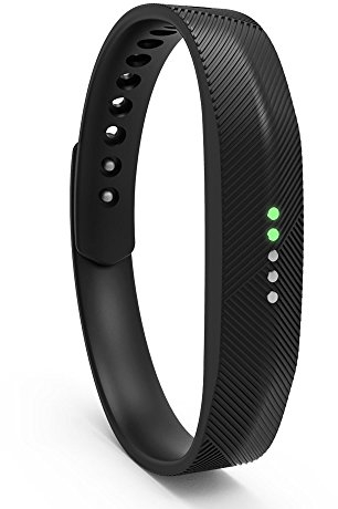 Ersatzarmband für Fitbit Flex 2, weiches Silikon, Metallverschluss oder Schnalle, Armband für Fitness-Aktivitätstracker mit Tasche, in Größe S oder L, Verkäufer aus Großbritannien, LL, BLACK S/M