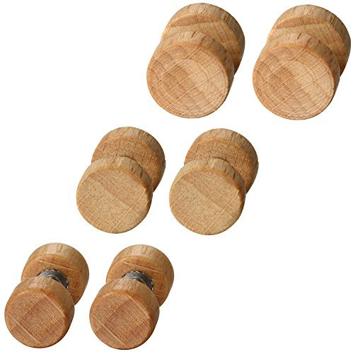 Flongo 6 Stück Holz Ohrstecker Set Knopf Männer Frauen Ohrringe Holz Ohrstecker Gestüt Stecker Ohrringe Braun Fake Plug Tunnel Ohrstecker Piercing Ohrschmuck