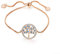 Bracelet arbre de vie pour les femmes, bracelet réglable en cuivre plaqué or rose argenté et bracelet en argent avec brillant cadeau en cristal de zircone cubique pour les amis, maman (Plaqué or)