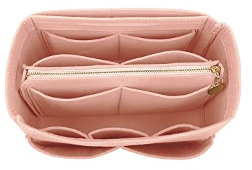 LEXSION Organisatorischer Tascheneinsatz aus Filz mit Reißverschluss, passend für Speedy-Neverfull-Tasche, Taschenformer, Pink (rose), Medium