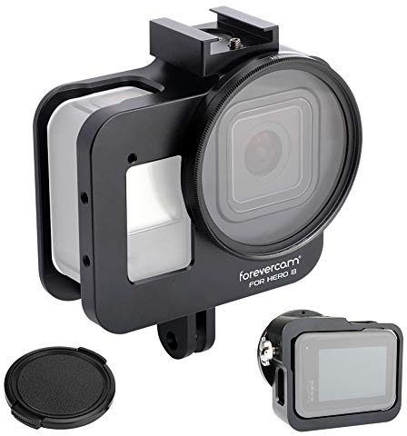Forevercam Aluminium-Schutzhülle für GoPro Hero8 Black Action-Kamera, ohne Rückabdeckung, 2019 Hero 8 schwarzer Käfig-Zubehör für Aktionsfotografie, Outdoor-Aktivitäten, Sport