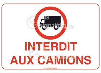 AUA SIGNALETIQUE - Panneau Interdit aux camions - AP - 300x210 mm, Aluminium 3 mm