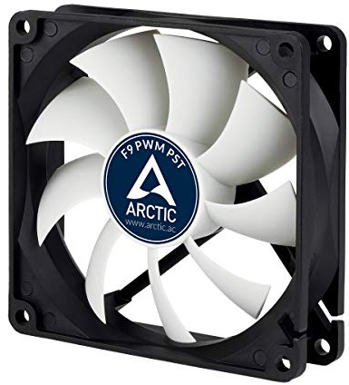 ARCTIC F9 PWM PST (5 Pack) - 92 mm PWM PST case fan, case fan with PST connector (PWM sharing technology), regulates RPM synchronous, 150-1800 rpm.