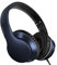 LORELEI X6 - Cuffie over-ear con microfono, leggere, pieghevoli e portatili, con bassi stereo e cavo da 1,45 m, senza groviglio, cuffie cablate per smartphone, tablet MP3/4 (blu scuro)