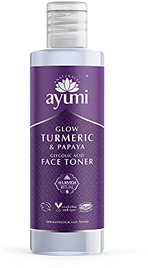 Ayumi Turmeric Face Toner for Glowing Skin | 100% Natural Toner for Face with Papaya & Amla | Gentle Face Exfoliator & Pore Minimizer for Sensitive & Dry Skin | HydratingToner for Skincare | 1x150ml