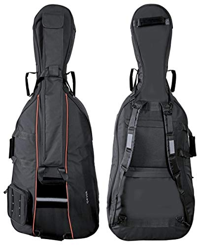 GEWA Cello Gig-Bag Premium 1/4-10 mm Polsterung mit Bogentasche und Rucksackgurten