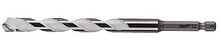 Milwaukee 4932471110 Hexagonal Broca Multimaterial, 1/4 Tamaño, 12mm Diámetro, 150mm Largo