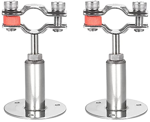 sourcing map 2Stk. Wandhalter Deckenhalter 304 rostfreier Stahl einstellbarer Rohrhalter Schelle für 15-19mm Rohr