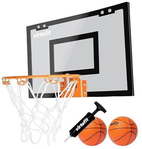 VirtuFit Pro Mini Panneau de Basket avec 2 Balles et Pompe - Noir