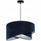 Light-Home Milan Elegant Hängelampe - Modern Deckenlampe für Wohnzimmer Schlafzimmer und Esszimmer - Designer Pendelleuchte aus Metall mit Lampenschirm aus Velours - Marine