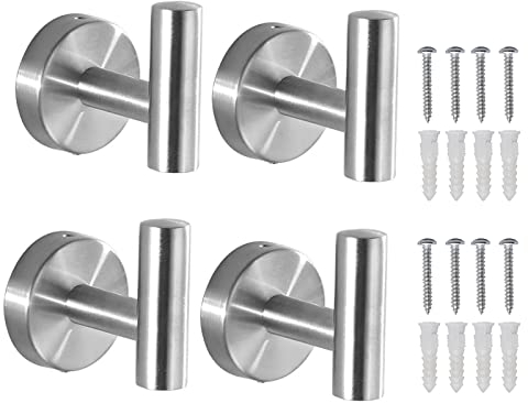 Lifeicomall Ganci da parete per asciugamani, per bagno, doccia, cucina, in acciaio inox SUS 304, argento (silver 4)