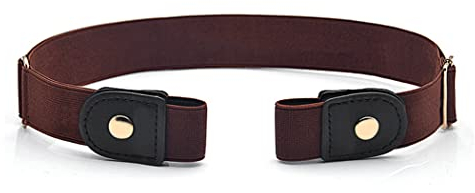 Borsgye Schnallenfrei Elastischer Gürtel für Damen Herren Keine Schnalle Unsichtbarer Gürtel Ohne Schnalle Stretch Gürtel Einstellbarer Elastischer Taillengürtel für Jeans Hosen Kleid - Braun