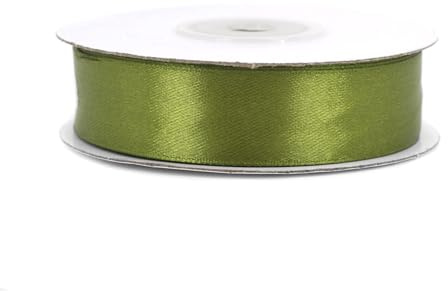 Satinband 18mm x 25m Rolle - FARBAUSWAHL in 3/6/12/18/25/38/50/75/100mm - farbecht & waschbar - Schleifenband für Hochzeit - Geschenkband zum Verpacken Dekorieren Basteln - Olivgrün 563
