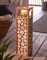 Dekoleidenschaft Holz Windlichtsäule Holzscheiben 58 cm hoch, Bodenwindlicht, Dekosäule mit Windlicht, Kerzenständer, Holzsäule